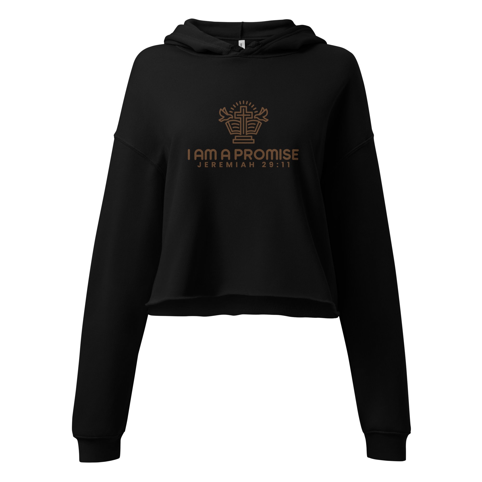 Women's Faith-Inspired Cropped Hoodie, Raw Hem