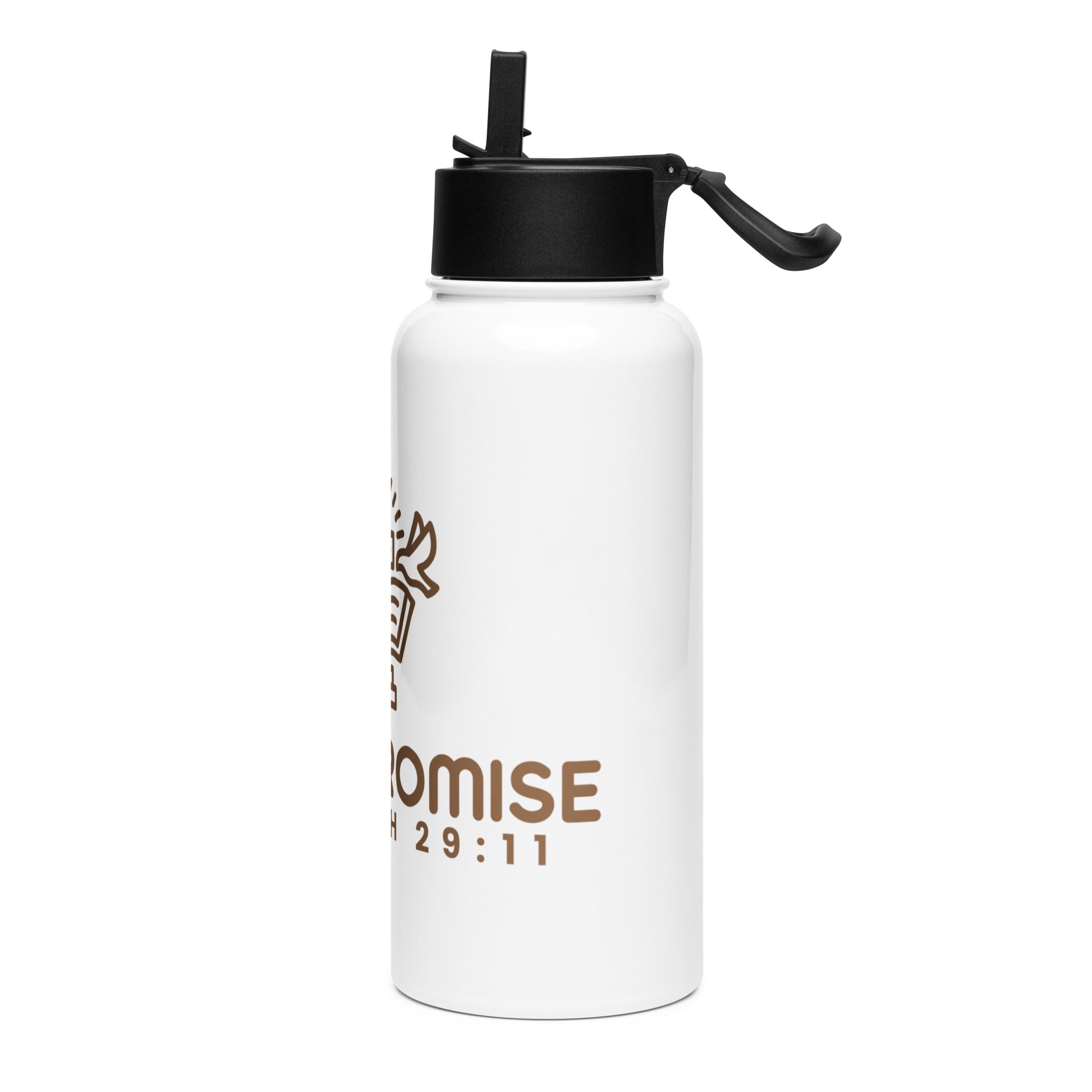 Stainless steel water bottle with a straw lid - His World For Us