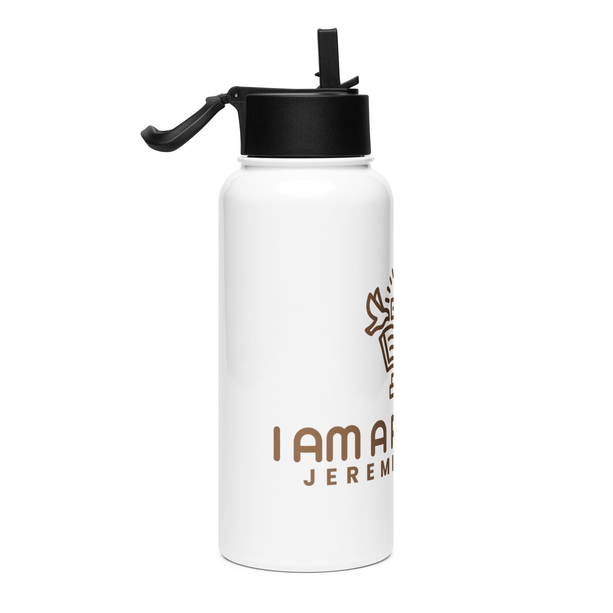 Stainless steel water bottle with a straw lid - His World For Us