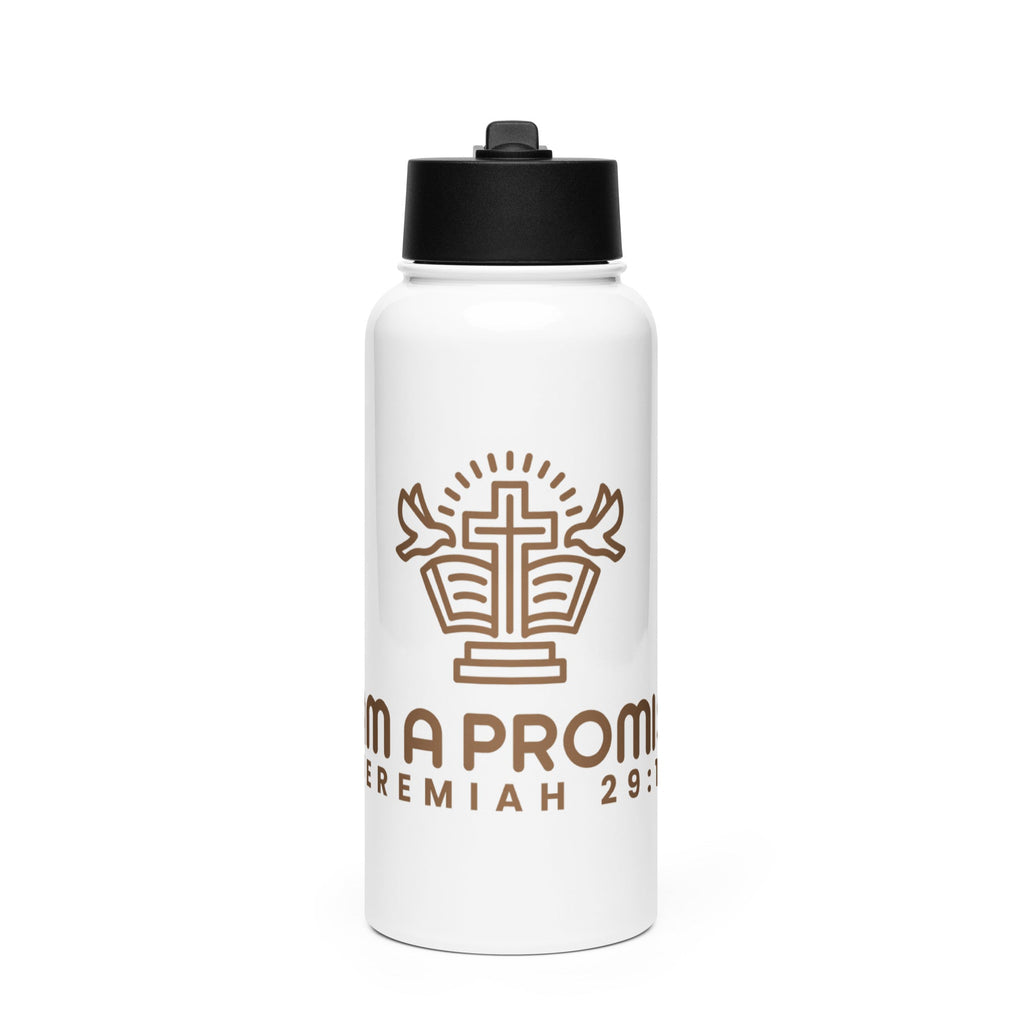 Stainless steel water bottle with a straw lid - His World For Us
