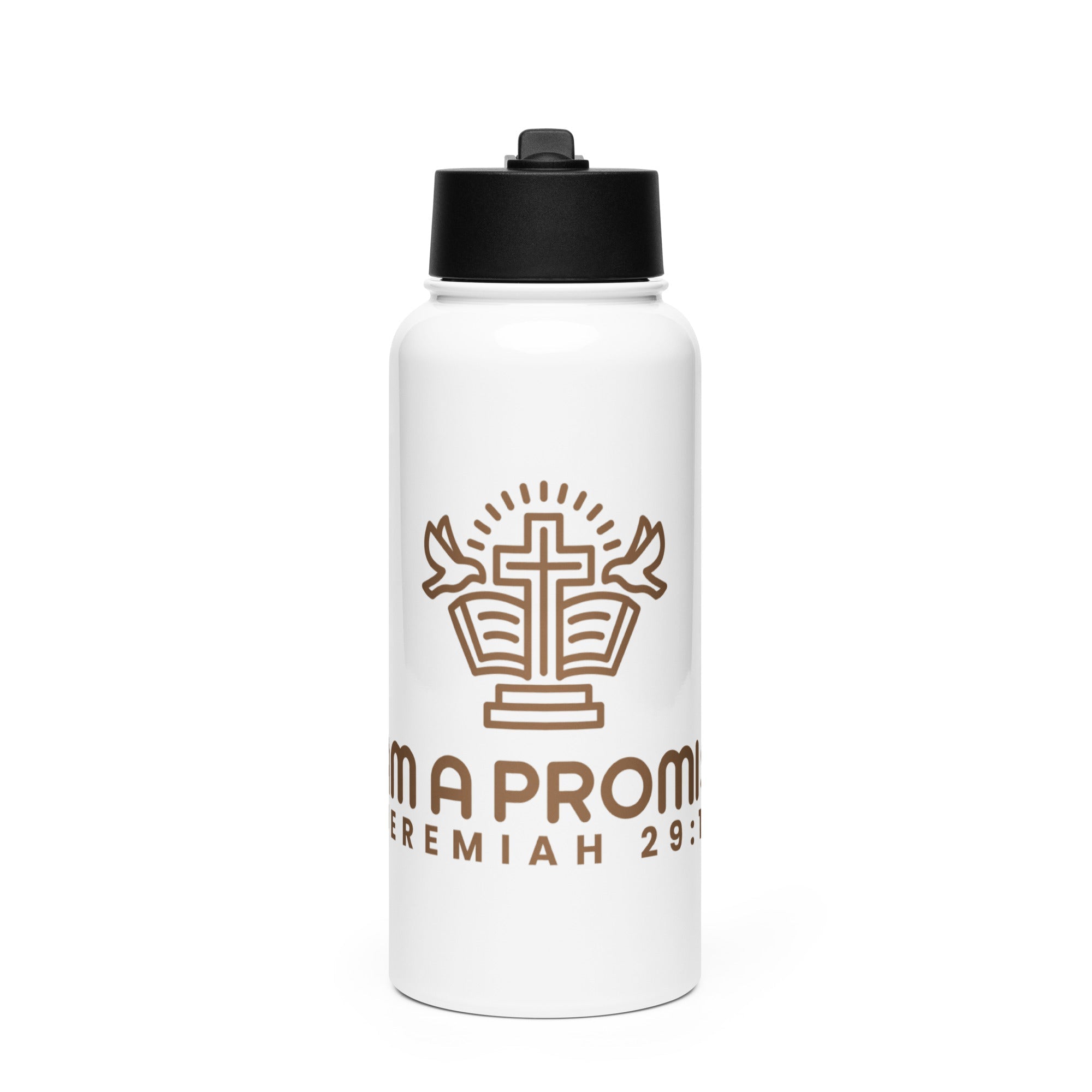 Stainless steel water bottle with a straw lid - His World For Us
