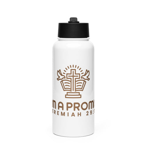Stainless steel water bottle with a straw lid - His World For Us