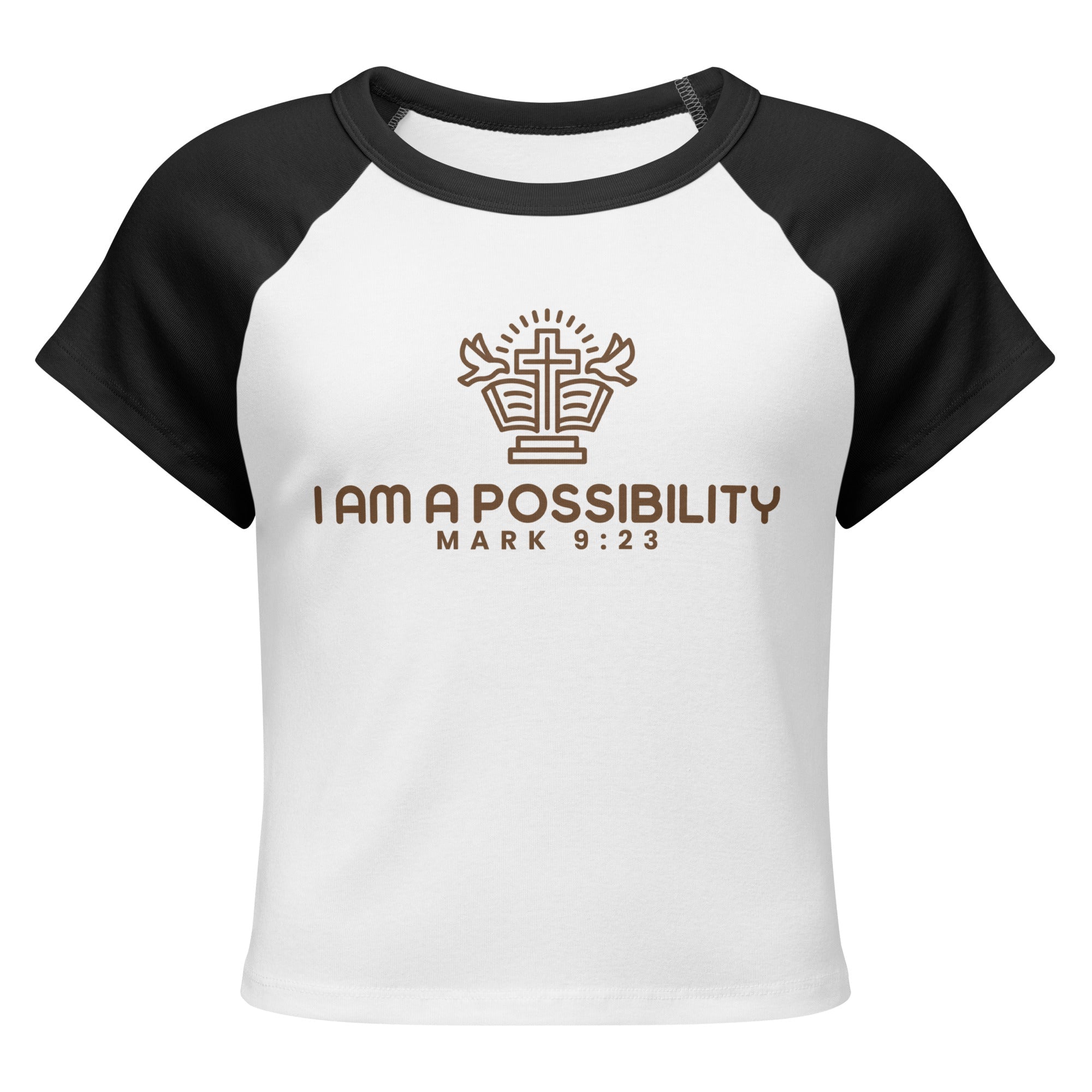 Women's Micro Rib Raglan Baby Tee – Cotton Blend, Fitted - His World For Us