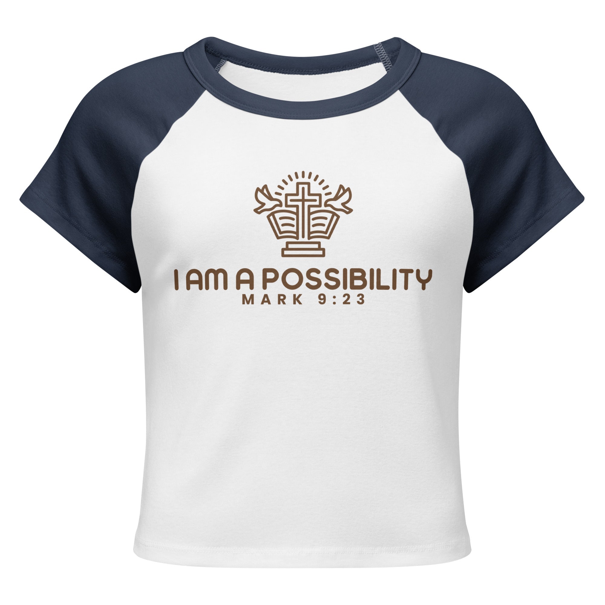 Women's Micro Rib Raglan Baby Tee – Cotton Blend, Fitted - His World For Us