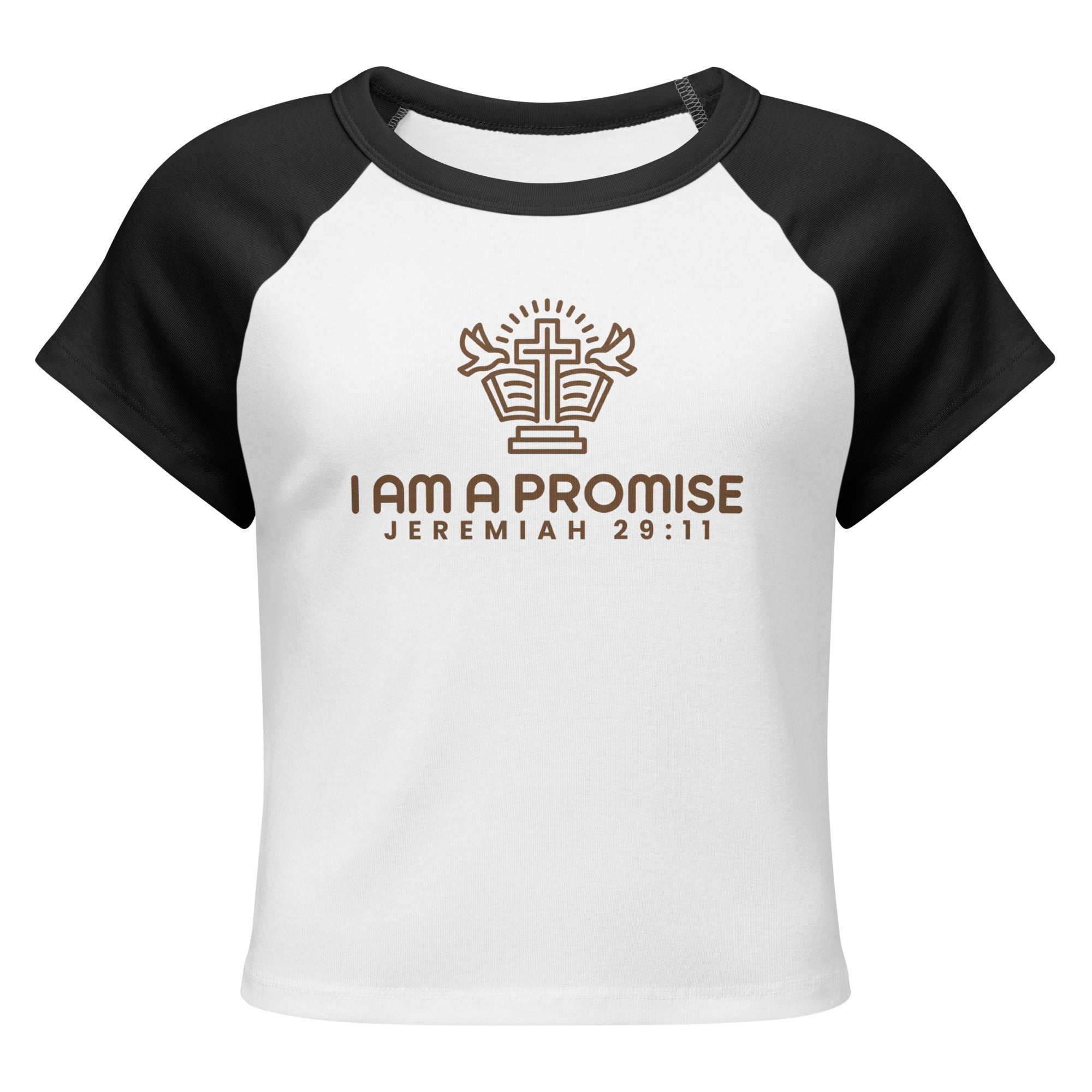 Women's Micro Rib Raglan Baby Tee – Cotton Blend, Fitted - His World For Us