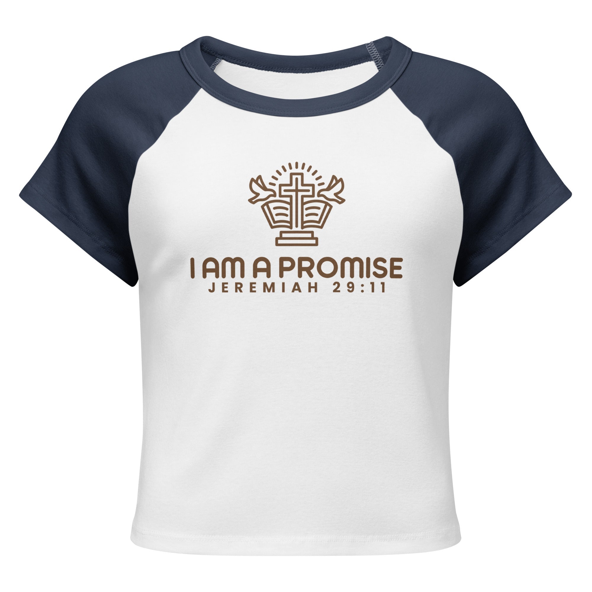 Women's Micro Rib Raglan Baby Tee – Cotton Blend, Fitted - His World For Us