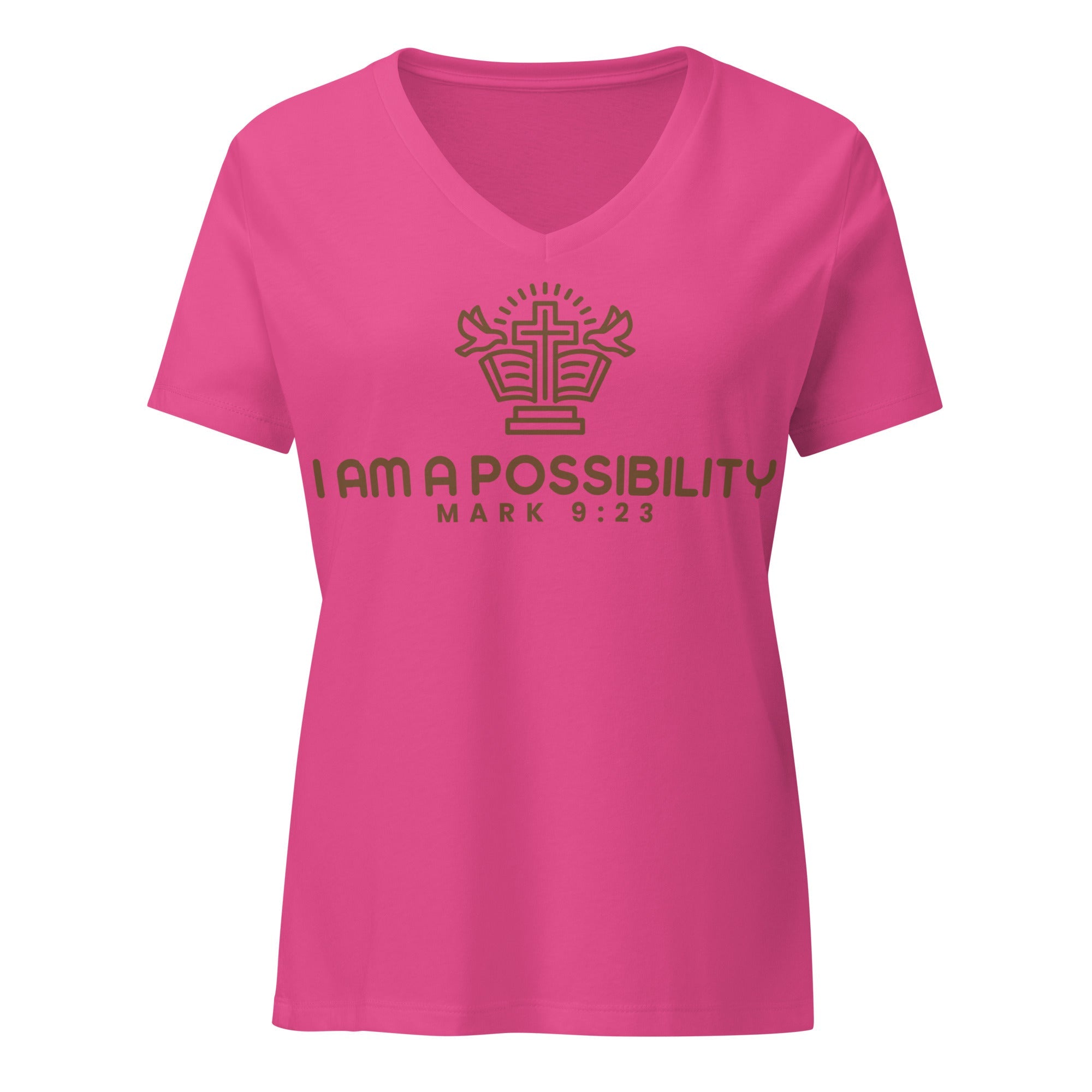 Women’s relaxed v - neck t-shirt - His World For Us
