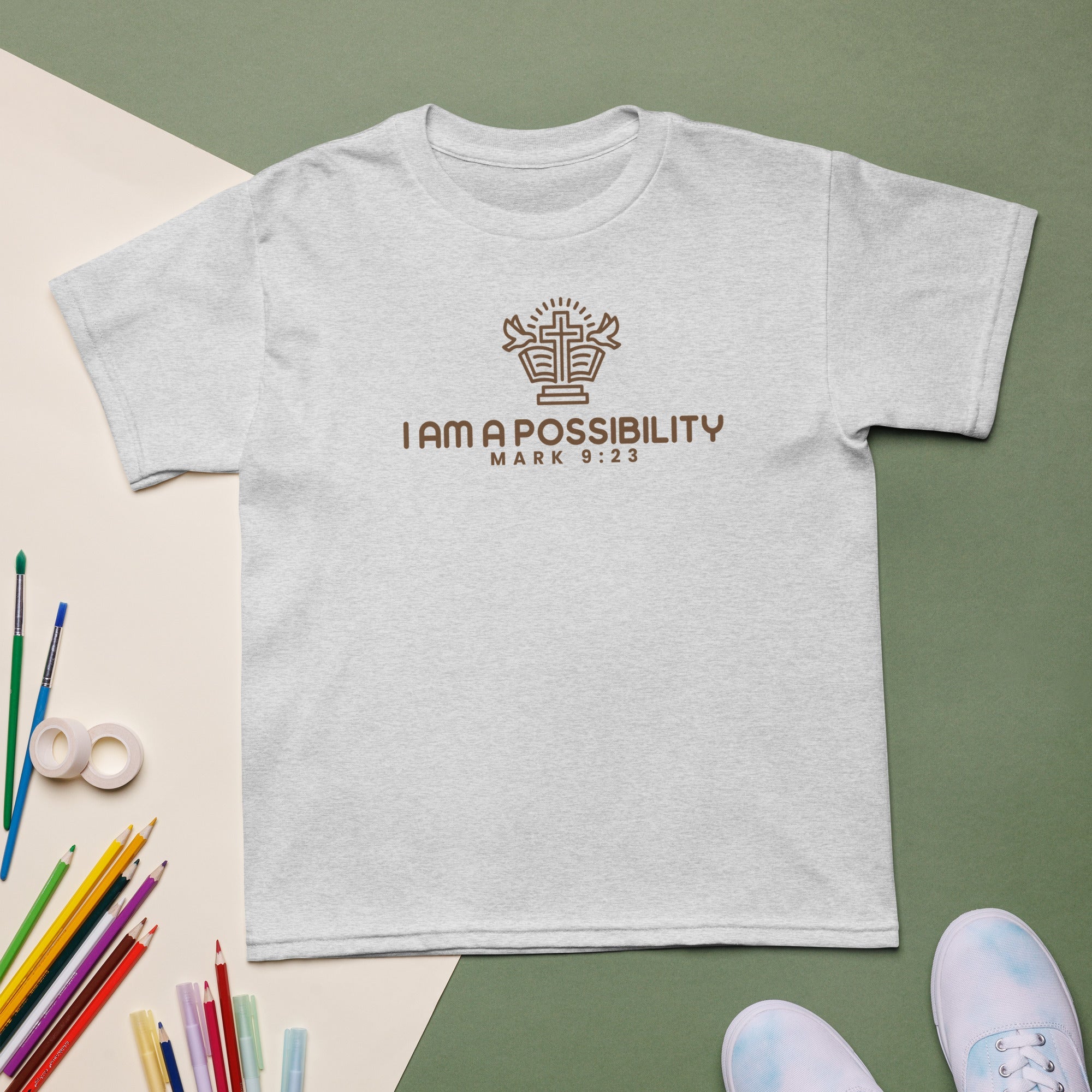Youth Cotton Blend Moisture - Wicking T-Shirt - His World For Us