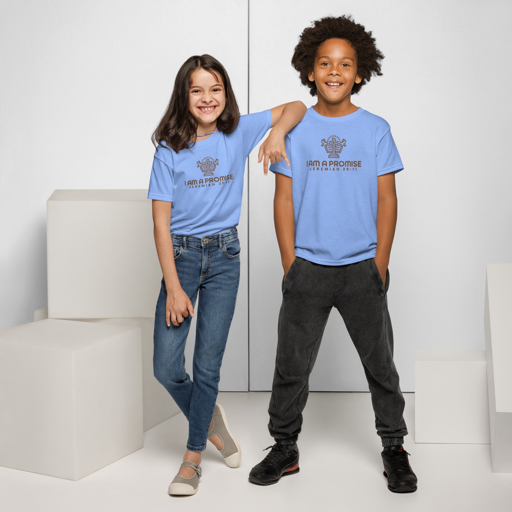 Youth Cotton Blend Moisture - Wicking T-Shirt - His World For Us