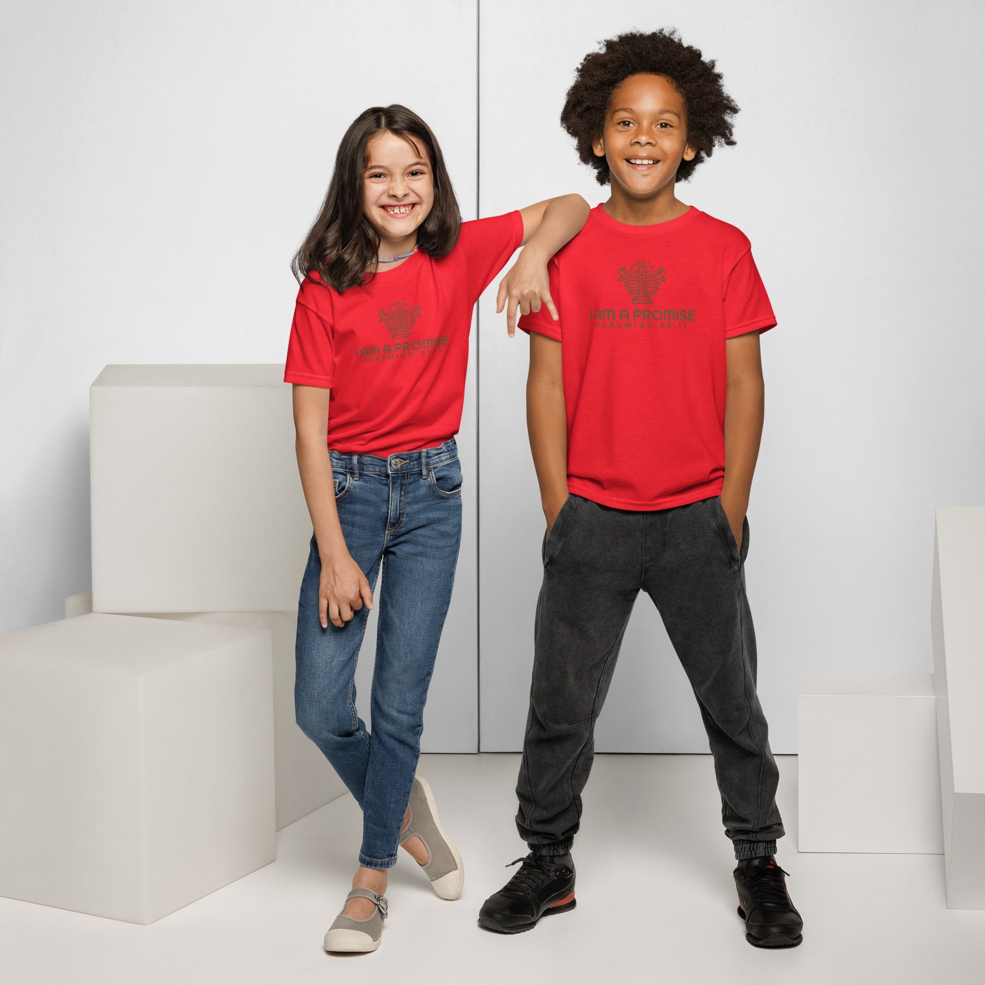 Youth Cotton Blend Moisture - Wicking T-Shirt - His World For Us