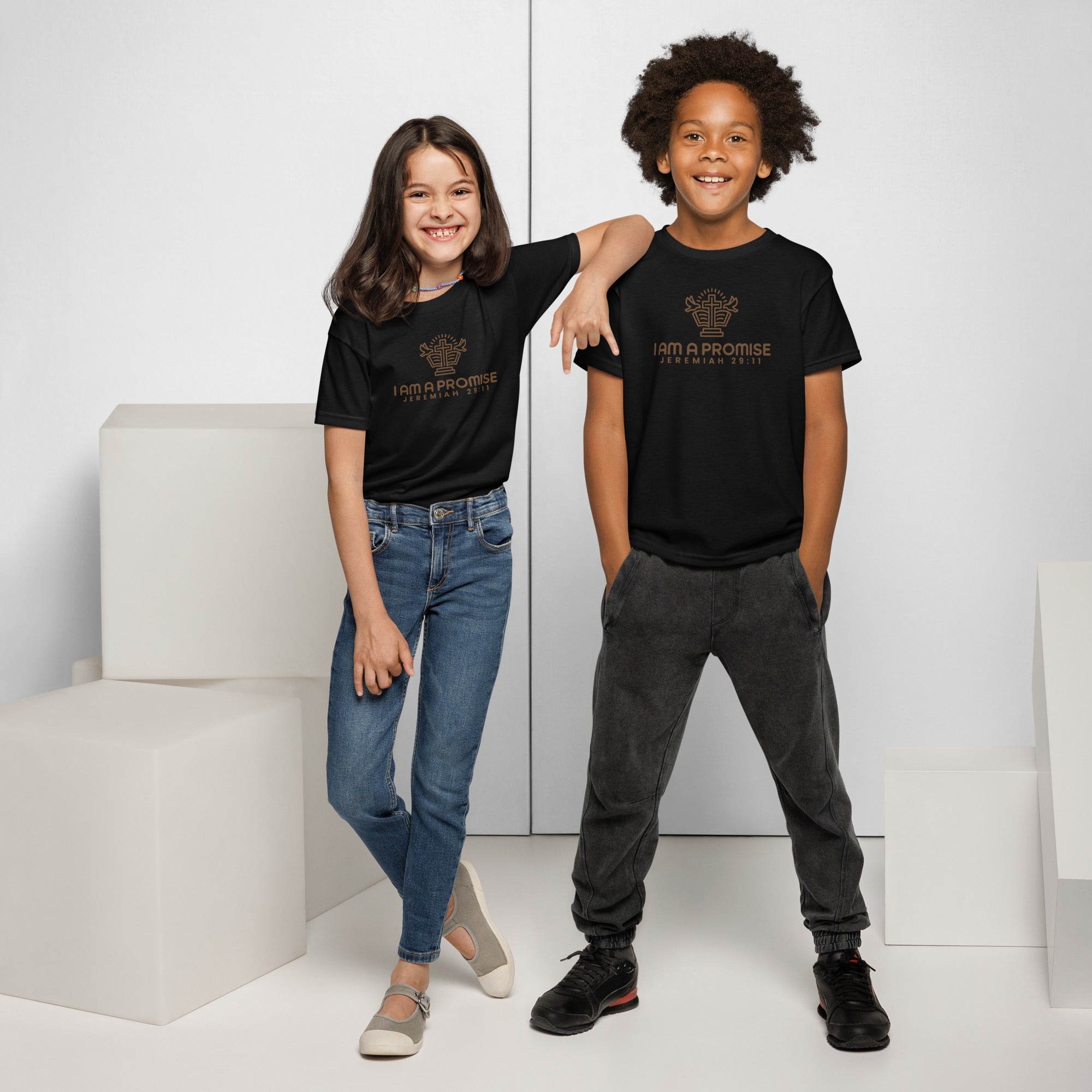 Youth Cotton Blend Moisture - Wicking T-Shirt - His World For Us