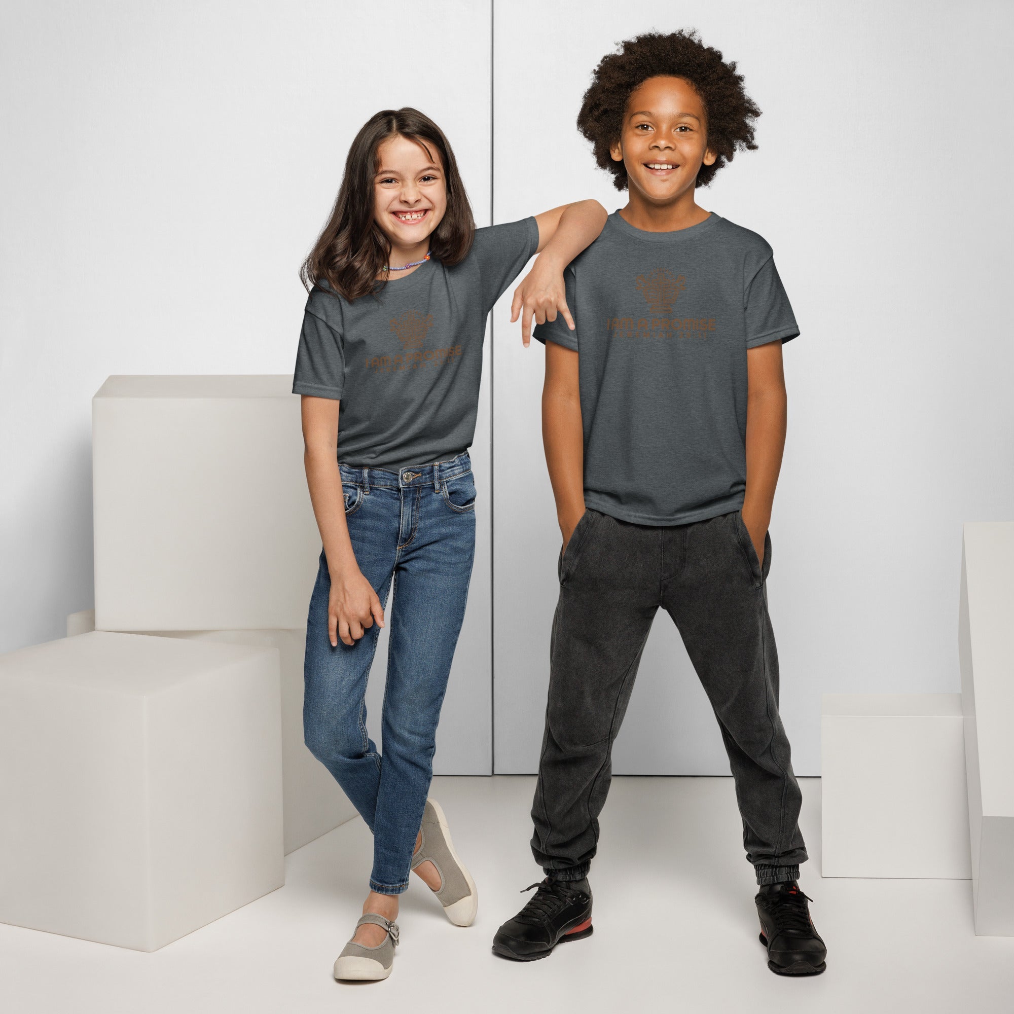 Youth Cotton Blend Moisture - Wicking T-Shirt - His World For Us
