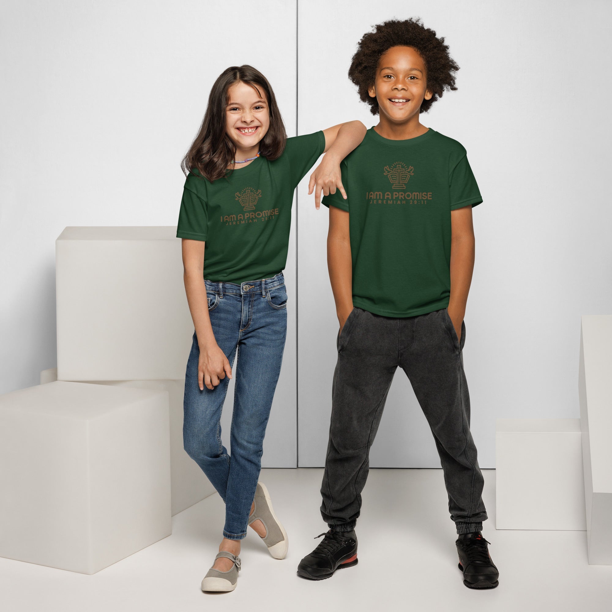 Youth Cotton Blend Moisture - Wicking T-Shirt - His World For Us